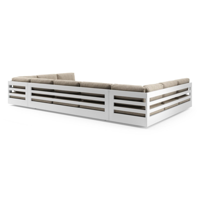 Como loungebank in wit aluminium met bora jungle all weather cosytica kussen