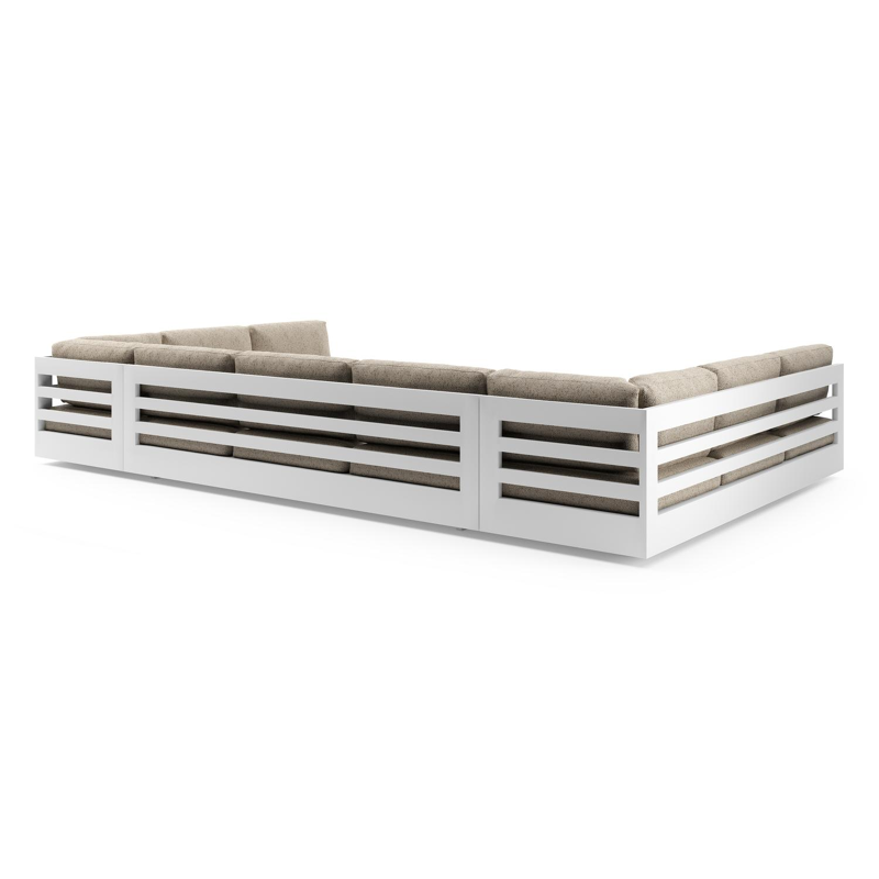 Como loungebank in wit aluminium met bora jungle all weather cosytica kussen