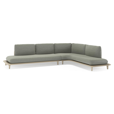 Bomero loungehoek in beige aluminium met slow fern all weather sunbrella® luxe kussen