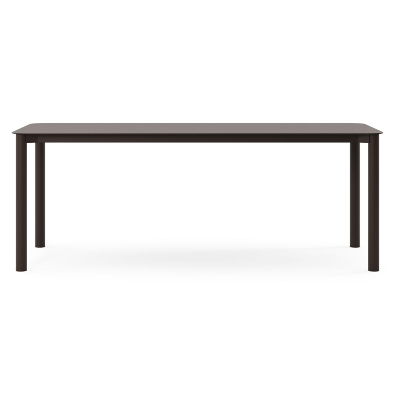 Orso tuintafel afgerond vierkant in donkerbruin aluminium - L 200 x B 80 x H 75 cm