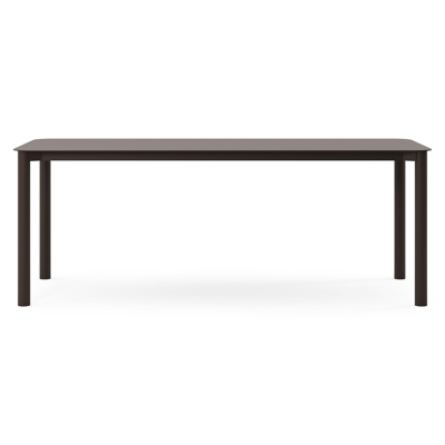 Orso tuintafel afgerond vierkant in donkerbruin aluminium - L 200 x B 80 x H 75 cm
