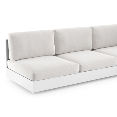 Como loungebank in wit aluminium met soul optik all weather solica kussen