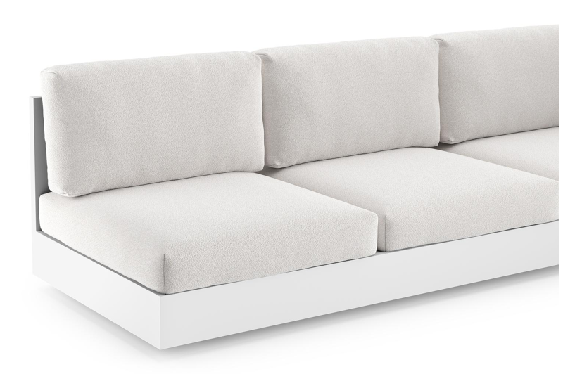 Como loungebank in wit aluminium met soul optik all weather solica kussen