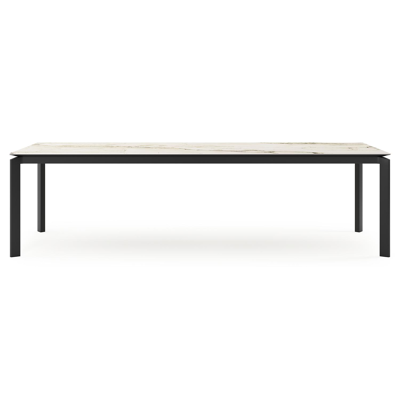 Cirello tuintafel rechthoekig in zwart aluminium en volkeramiek colorado dunes - L 280 x B 110 x H 75 cm