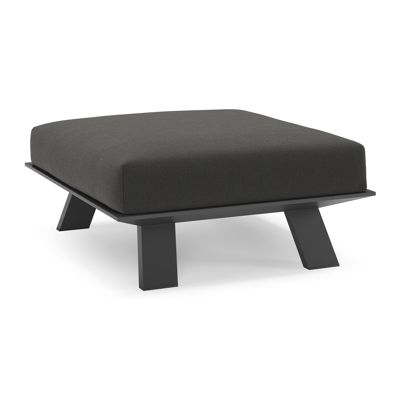 Cesano poef in zwart aluminium met natte sooty all weather Sunbrella® luxe kussen