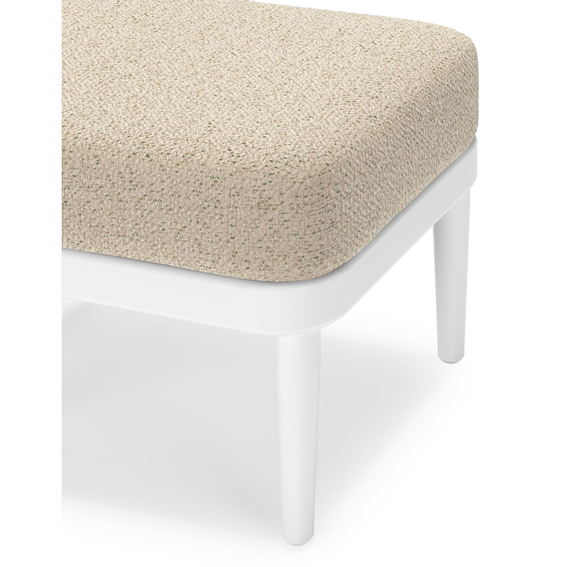 Pouf Orso en aluminium blanc et coussins en all weather cosytica Bora Forest