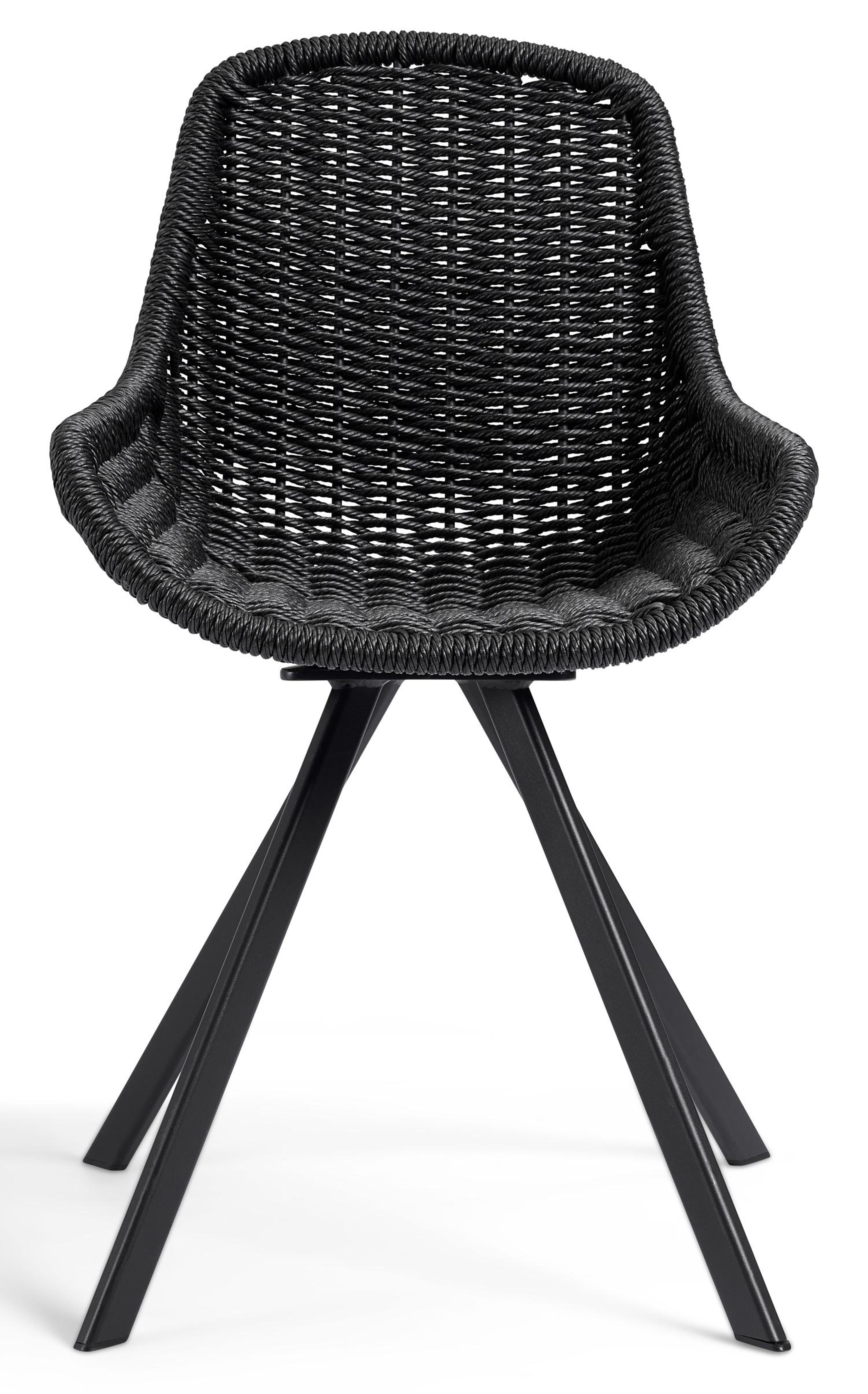Cesano tuinstoel in zwart aluminium en zwart wicker