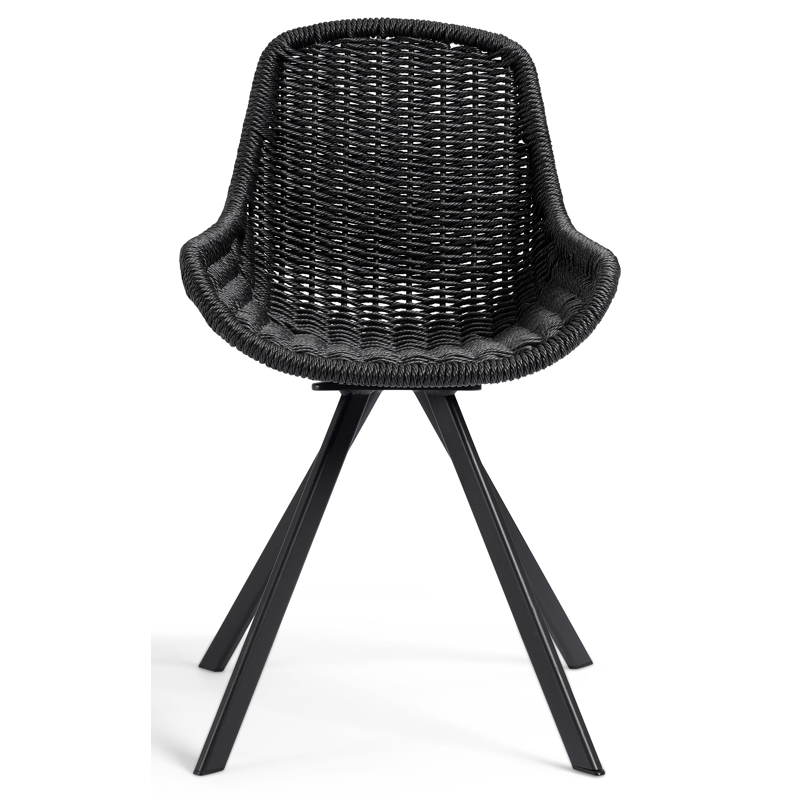 Cesano tuinstoel in zwart aluminium en zwart wicker