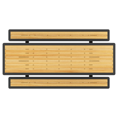 Merano picknicktafel in zwart aluminium en teak tafelblad - L 300 x B 181 x H 73 cm