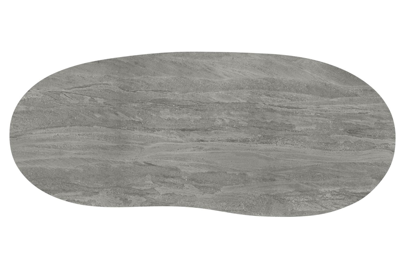 Amico tuintafel organisch in zwart aluminium en volkeramiek Aspen Grey - L 280 x B 120 x H 73.5 cm