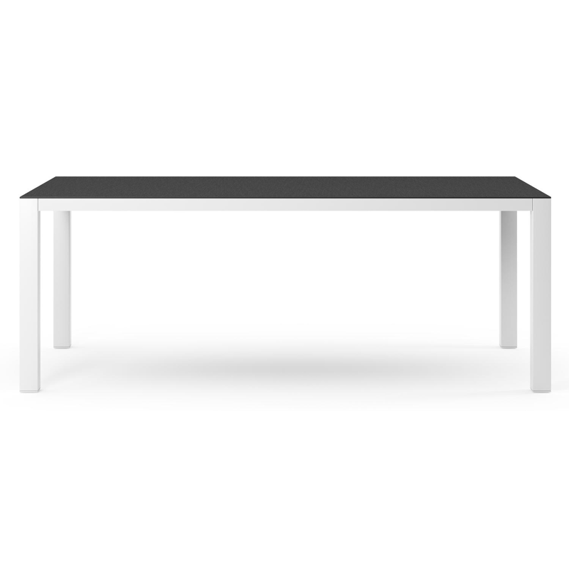 Como tuintafel in wit aluminium en volkeramiek Nero Black - L 200 x B 100 x H 75 cm