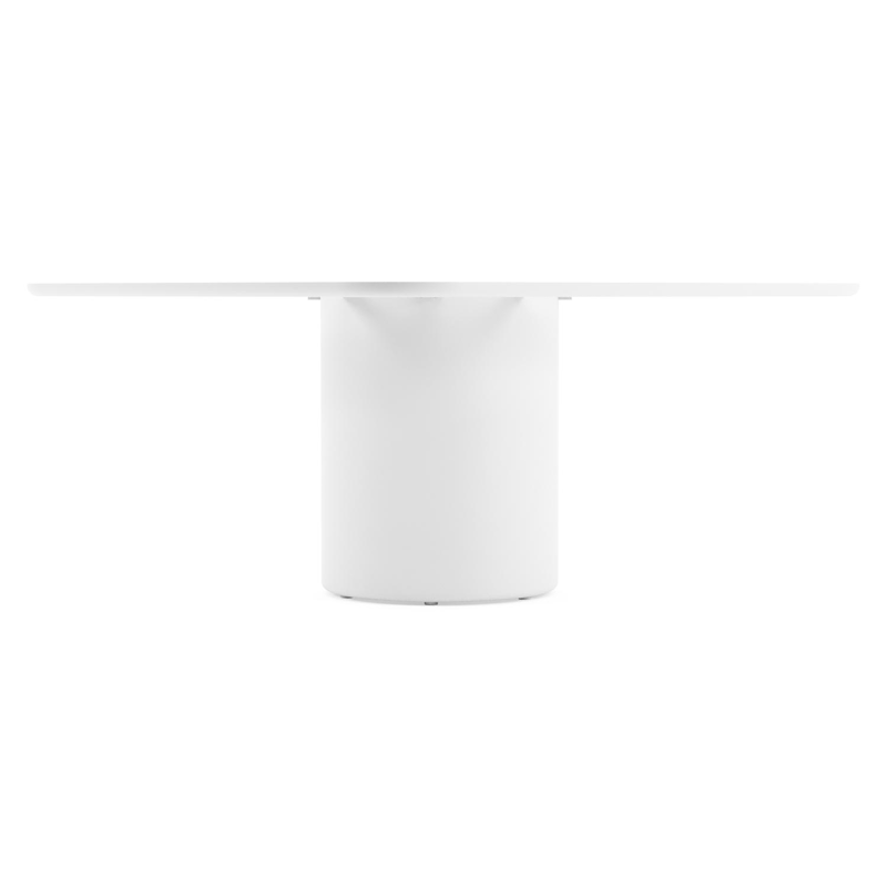 Amico tuintafel afgerond vierkant in wit aluminium en volkeramiek Basalt Black - L 148 x B 148 x H 73.5 cm