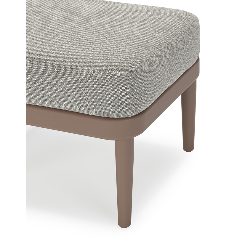 Pouf Orso en aluminium taupe et coussins en all weather sunbrella® luxe Savane Tunder