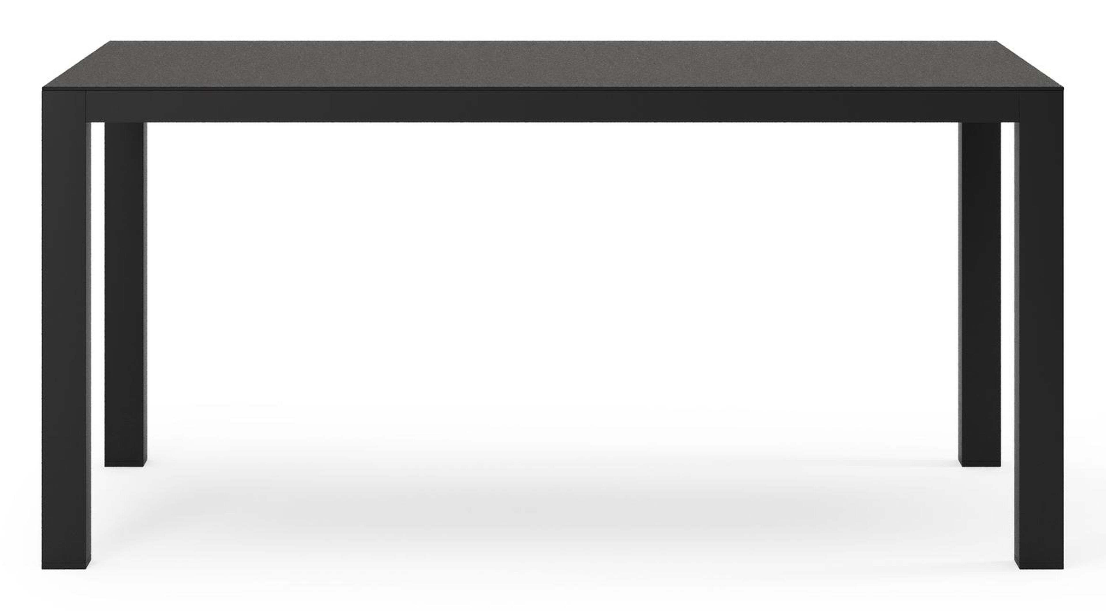 Table de jardin rectangulaire Varese en aluminium noir et sintered stone Notte minérale - L 160 x l 92 x H 73,5 cm