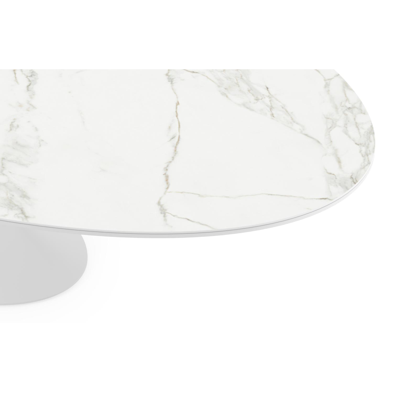 Fano tuintafel in wit aluminium en volkeramiek calacatta - L 290 x B 148 x H 75 cm