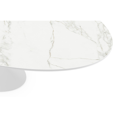 Fano tuintafel in wit aluminium en volkeramiek calacatta - L 290 x B 148 x H 75 cm