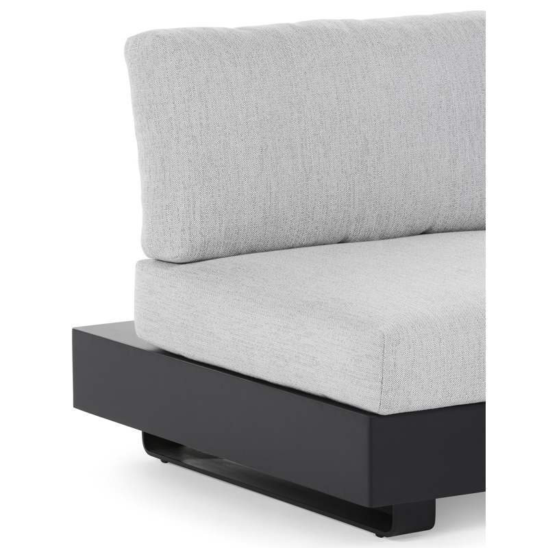 Tufo loungezetel 1-zit in zwart aluminium met savane nimbus all weather sunbrella® luxe kussen