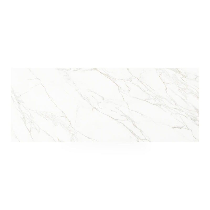 Pagino tuintafel in wit aluminium en volkeramiek calacatta - L 280 x B 110 x H 74,5 cm