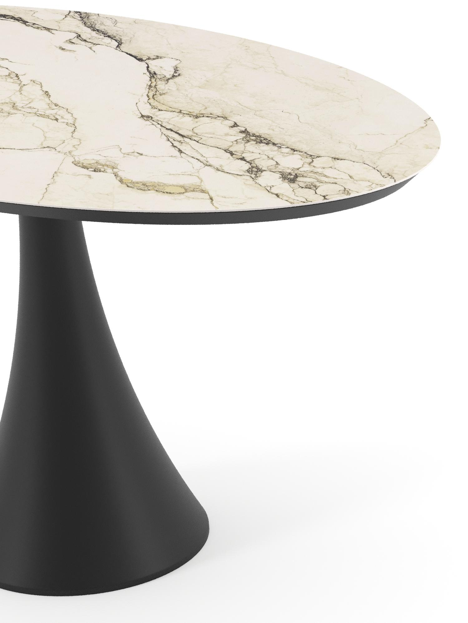 Fano tuintafel ovaal in zwart aluminium en volkeramiek Colorado Dunes - L 140 x B 80 x H 74.5 cm