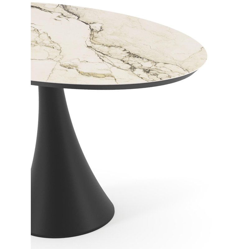 Fano tuintafel ovaal in zwart aluminium en volkeramiek Colorado Dunes - L 140 x B 80 x H 74.5 cm