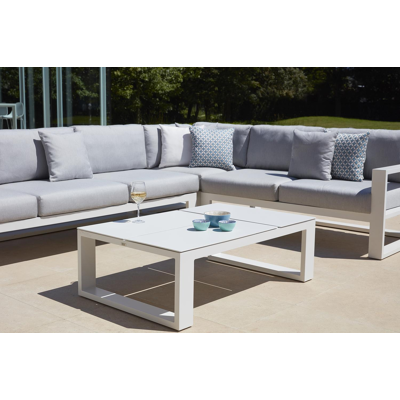 Verato loungetafel in wit aluminium - L 120 x B 80 x H 39,5 cm