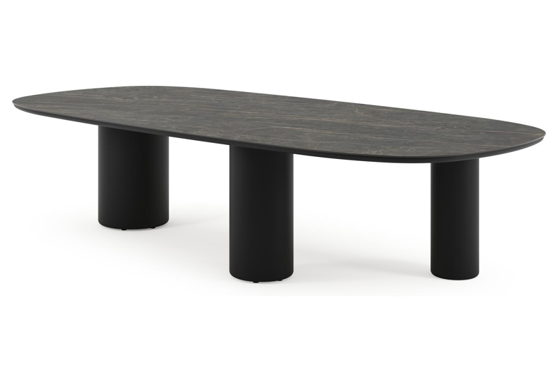Amico tuintafel bombo xl in zwart aluminium en volkeramiek Black Obsession - L 320 x B 148 x H 73.5 cm
