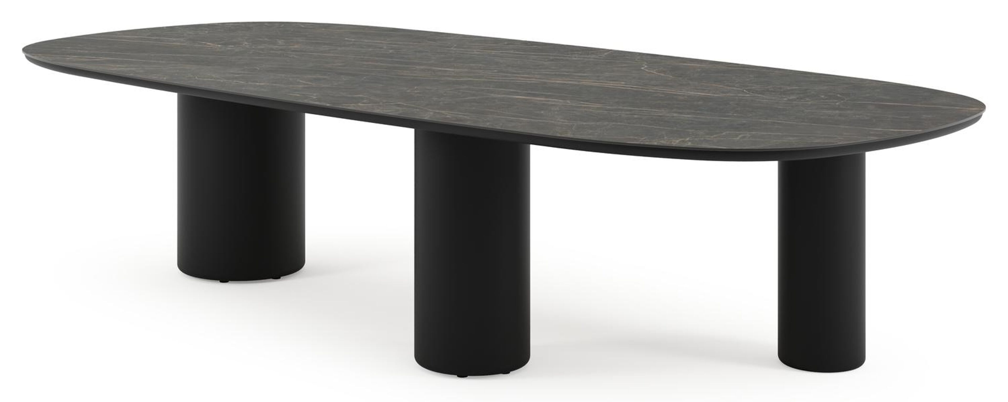 Amico tuintafel bombo xl in zwart aluminium en volkeramiek Black Obsession - L 320 x B 148 x H 73.5 cm