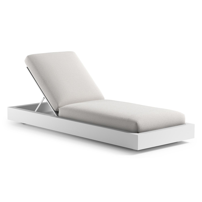 Como verstelbaar ligbed in wit aluminium met soul optik all weather Solica kussen