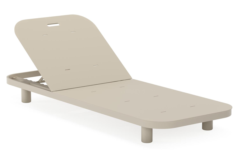Donato verstelbaar ligbed in beige aluminium met All Weather Sunbrella® luxe lopi marble kussen
