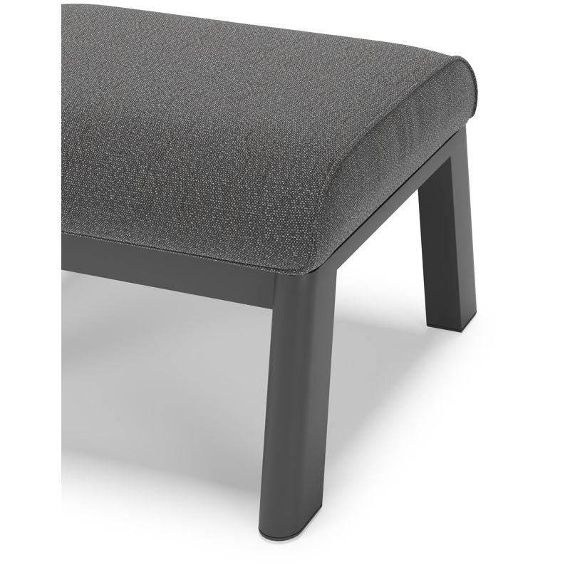 Cirello poef in zwart aluminium met savane tornado all weather sunbrella® luxe kussen