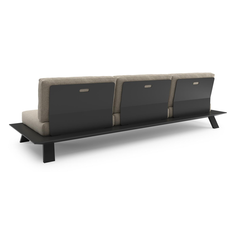 Cesano loungeset in zwart aluminium met catania sand all weather Cosytica kussen