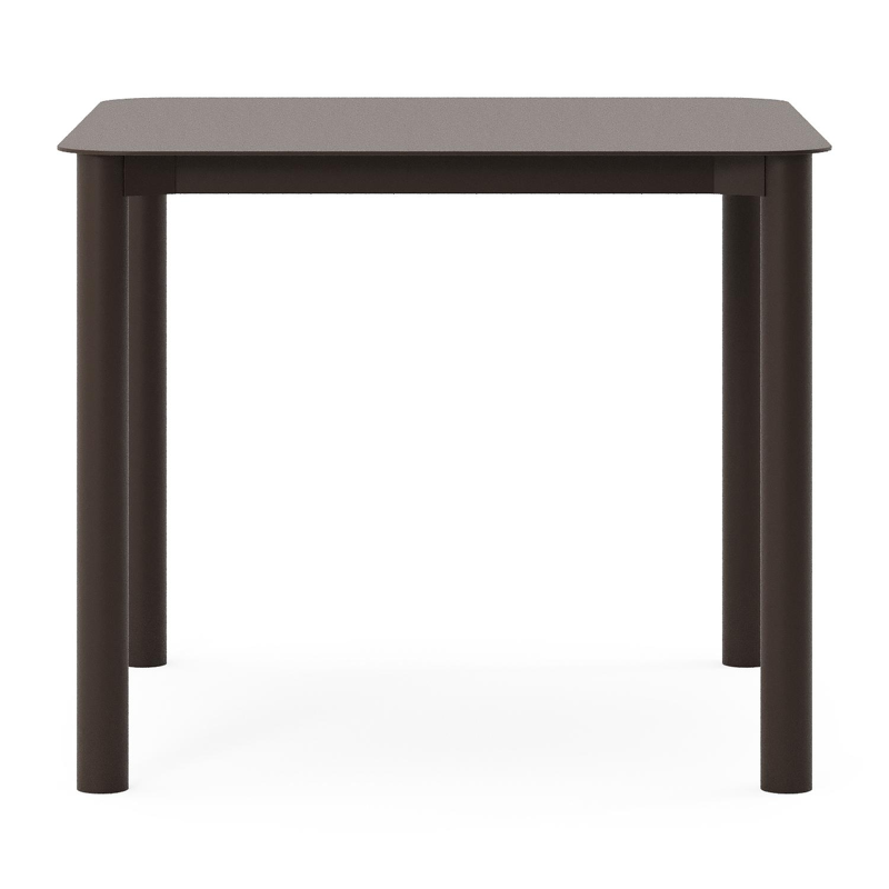 Orso tuintafel rechthoekig afgerond in donkerbruin aluminium - L 90 x B 90 x H 75 cm