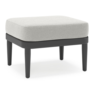 Pouf Orso en aluminium noir et coussins en all weather sunbrella® luxe Lopi Ash