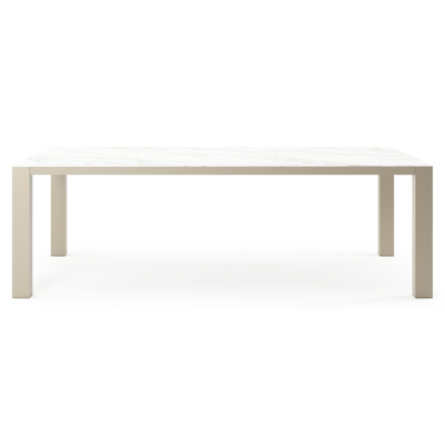 Nano XL tuintafel rechthoekig in beige aluminium en volkeramiek Calacatta - L 240 x B 148 x H 75 cm