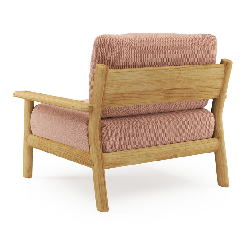 Amaro loungestoel in teak met lopi fawn all weather sunbrella® luxe kussen
