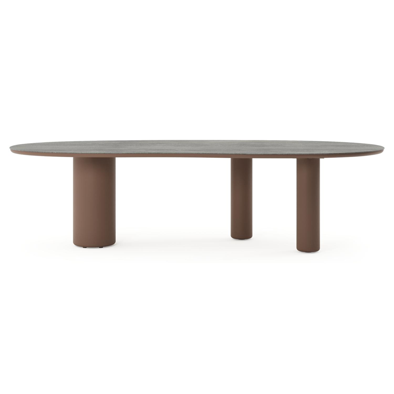 Amico tuintafel organisch in taupe aluminium en volkeramiek Aspen Grey - L 280 x B 120 x H 73.5 cm