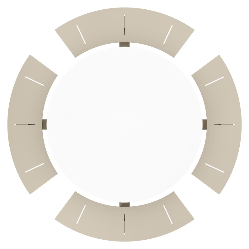 Rondino picknicktafel rond in beige aluminium en volkeramiek Arctic White - Dia. 148 x H 71.5 cm