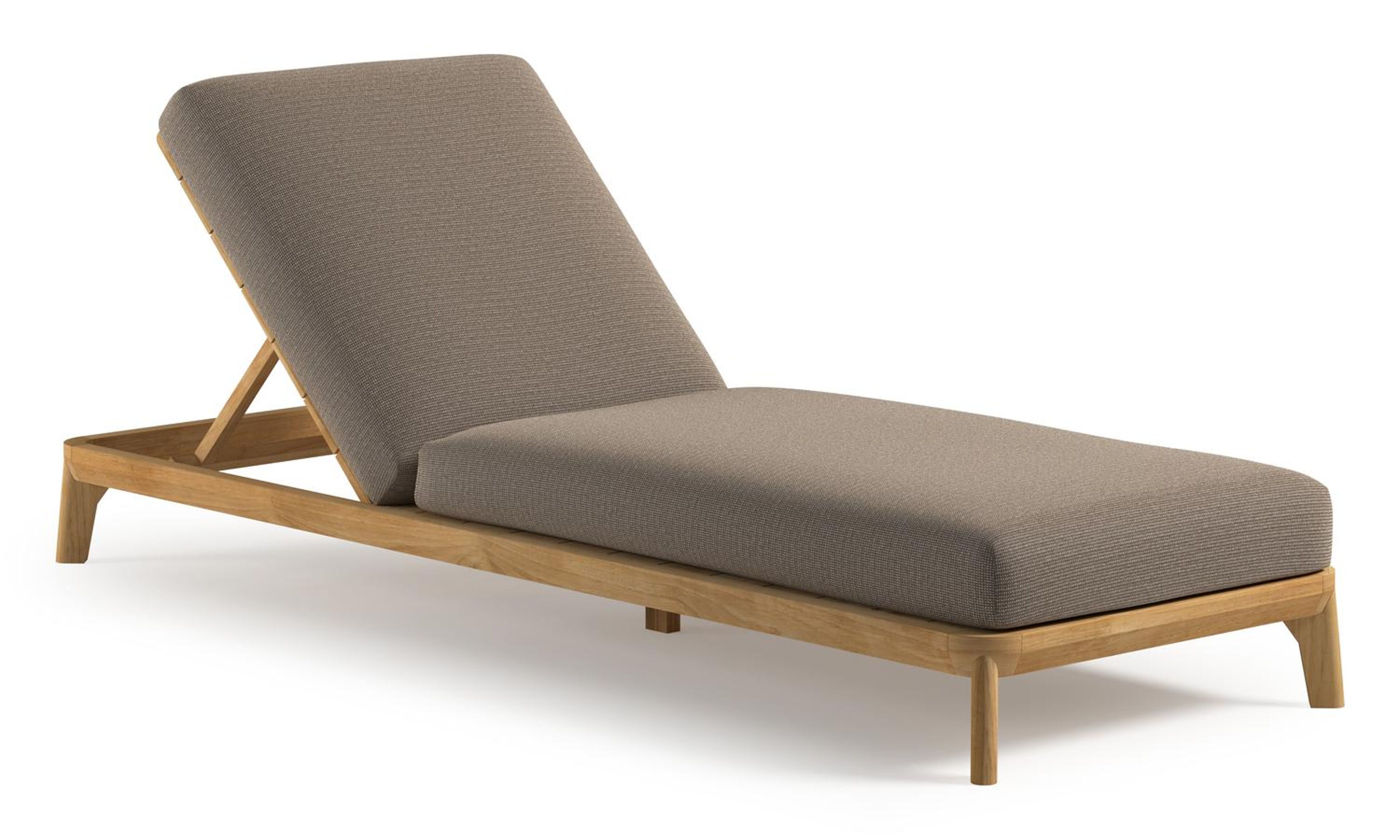 Orso verstelbaar ligbed in teak met firenze earth all weather Solica kussen