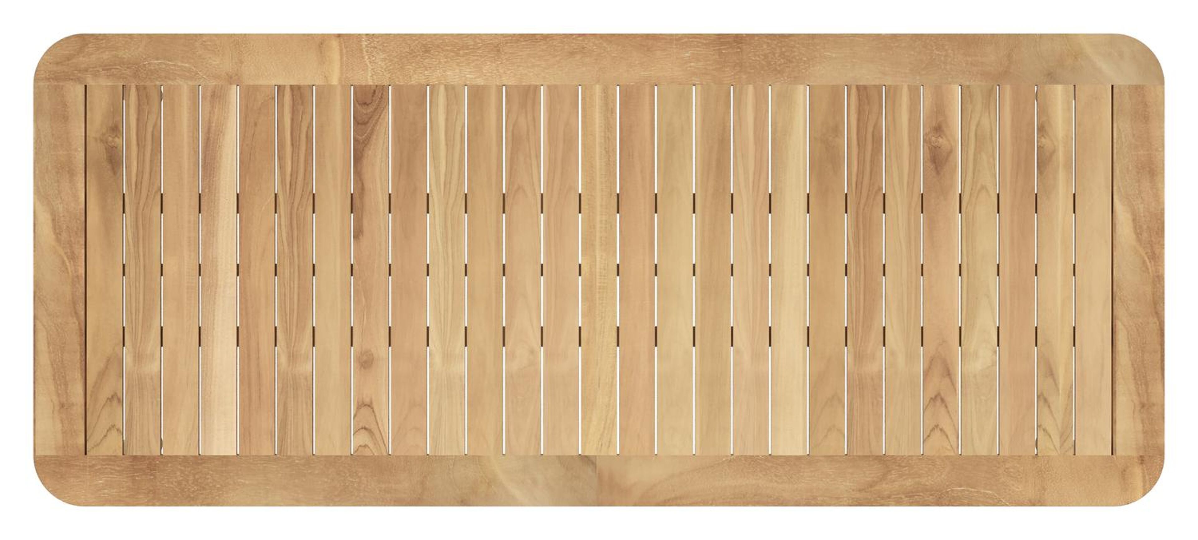 Mira ensemble de jardin rectangulaire arrondi en aluminium beige en teck natural finish avec 6 chaises de jardin Cosa