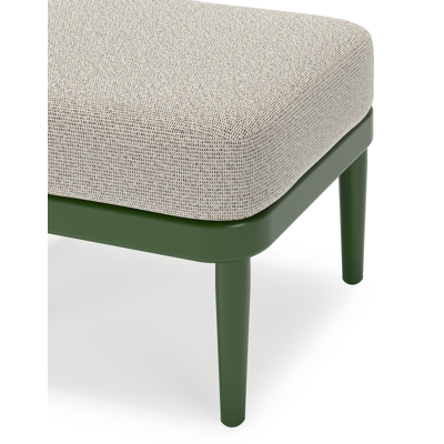 Orso poef in groen aluminium met Firenze Sand all weather solica kussen