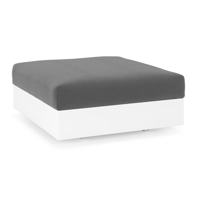 Como poef in wit aluminium met lopi shadow all weather sunbrella® luxe kussen