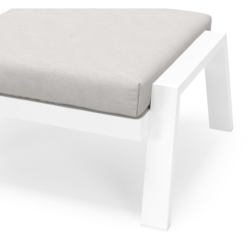 VENETO lounge POUF alu WHITE+AW SUNBRELLA PREMIUM