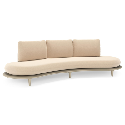 Bomero loungebank in beige aluminium met natte heather beige all weather sunbrella® luxe kussen