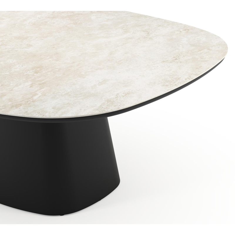 Table de jardin Amico bombo xl en aluminium noir et céramique pleine Rapolano - Lg. 210 x Lrg. 148 x Haut. 73.5 cm