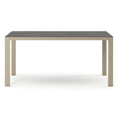 Como tuintafel rechthoekig in beige aluminium en volkeramiek Black Obsession - L 160 x B 100 x H 73 cm