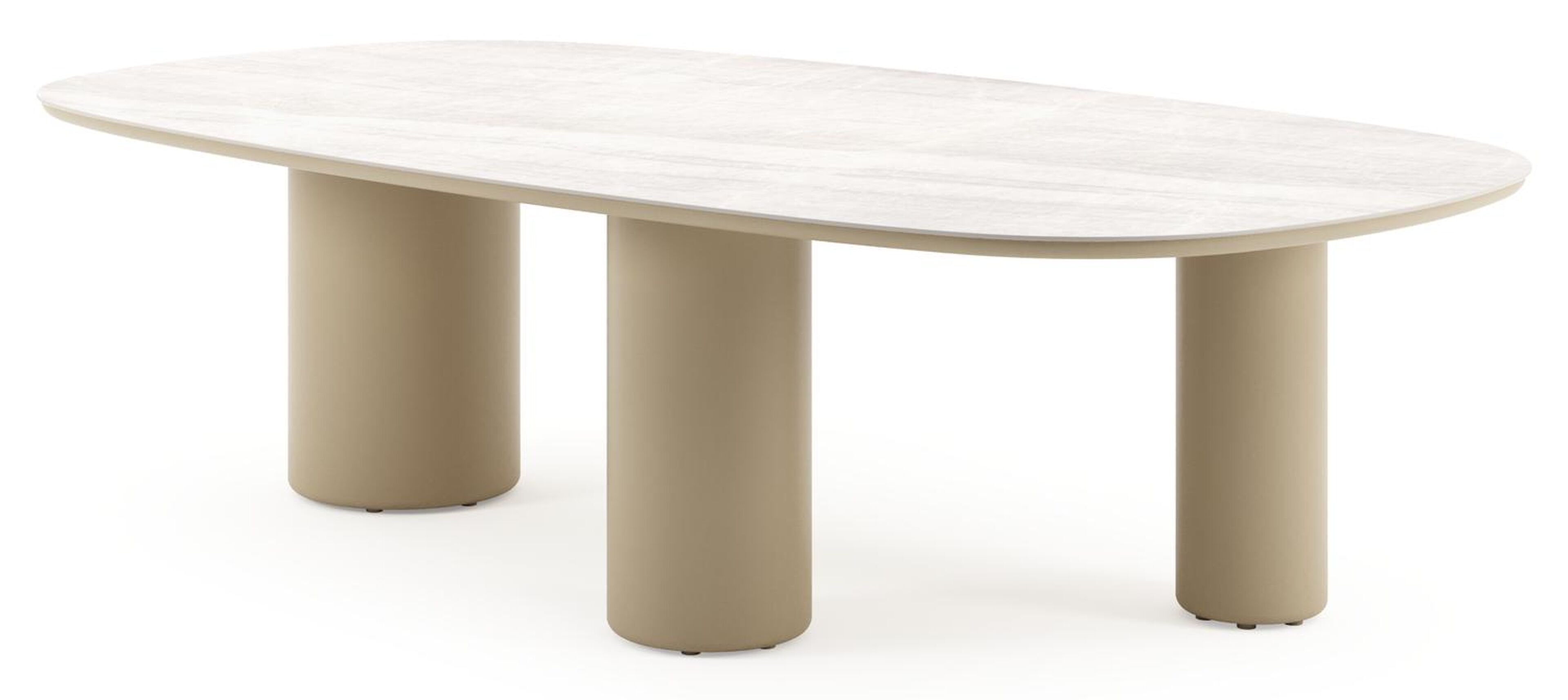 Amico tuintafel bombo xl in beige aluminium en volkeramiek Taj Mahal - L 270 x B 148 x H 74 cm