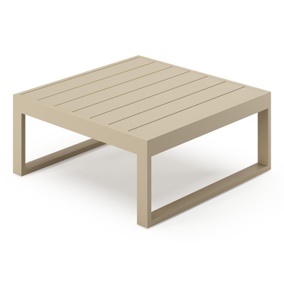 Caldela loungetafel in beige aluminium - L 70 x B 70 x H 31 cm