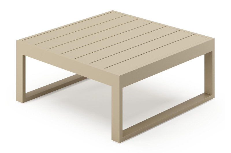 Caldela loungetafel in beige aluminium - L 70 x B 70 x H 31 cm