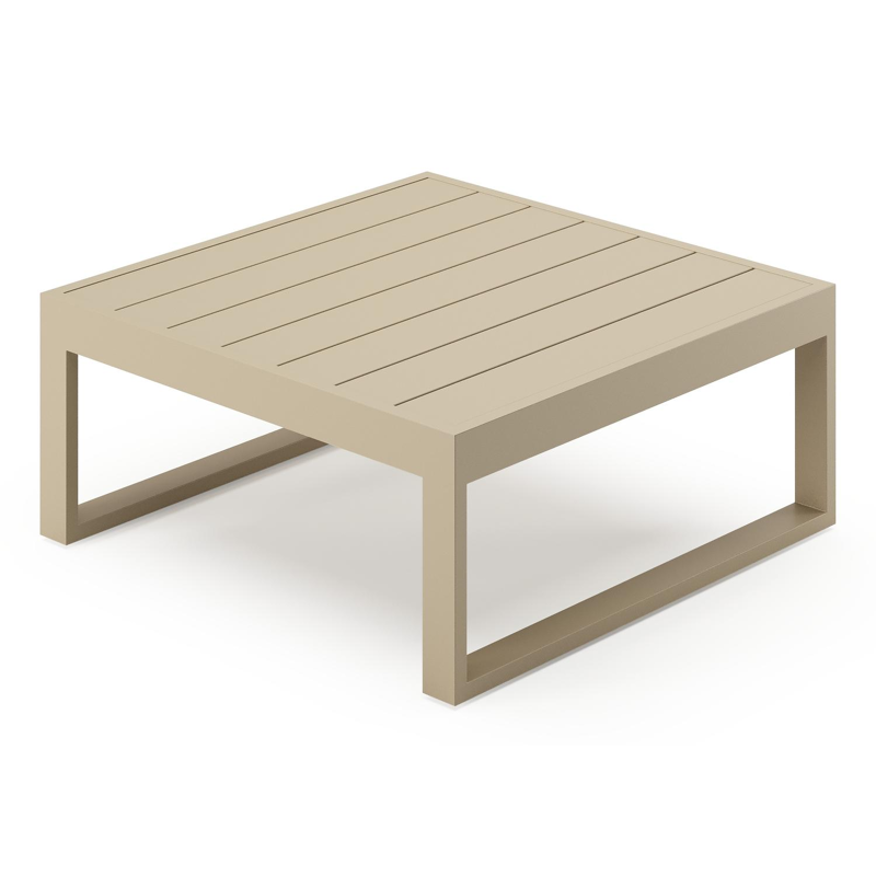 Caldela loungetafel in beige aluminium - L 70 x B 70 x H 31 cm