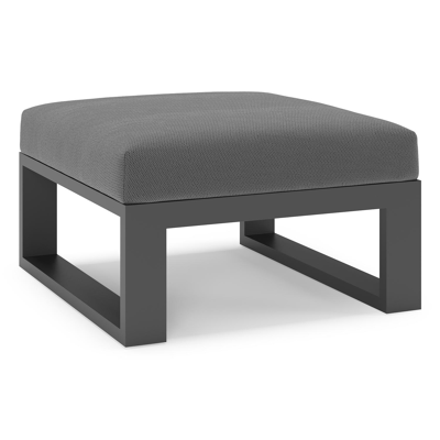 Verato poef in zwart aluminium met lopi shadow all weather sunbrella® luxe kussen